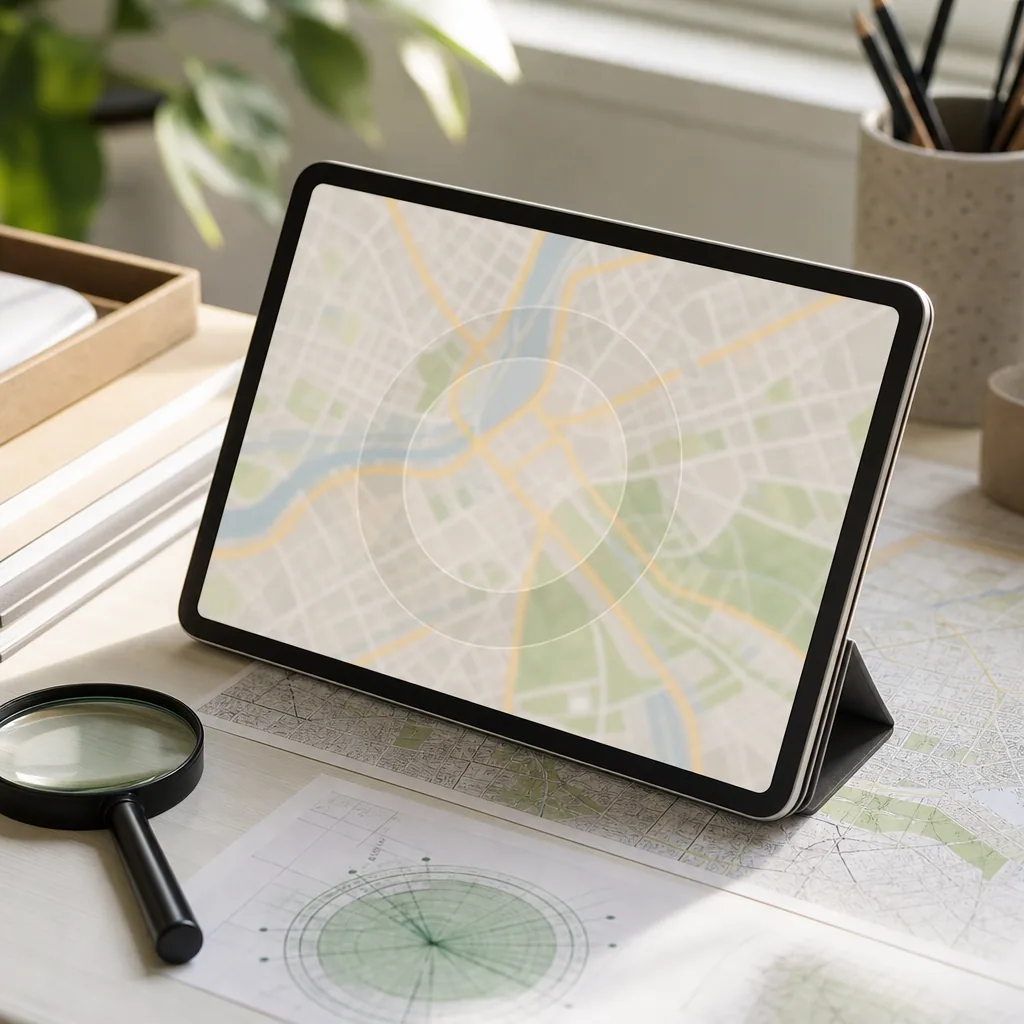 Interaktivt kort med Google Maps som underlag og tydelige kortdetaljer