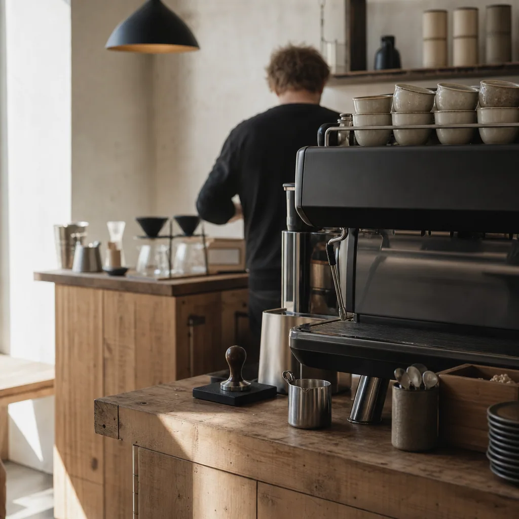 KaffeBaren Vejles varme indretning med kunstnerplakater