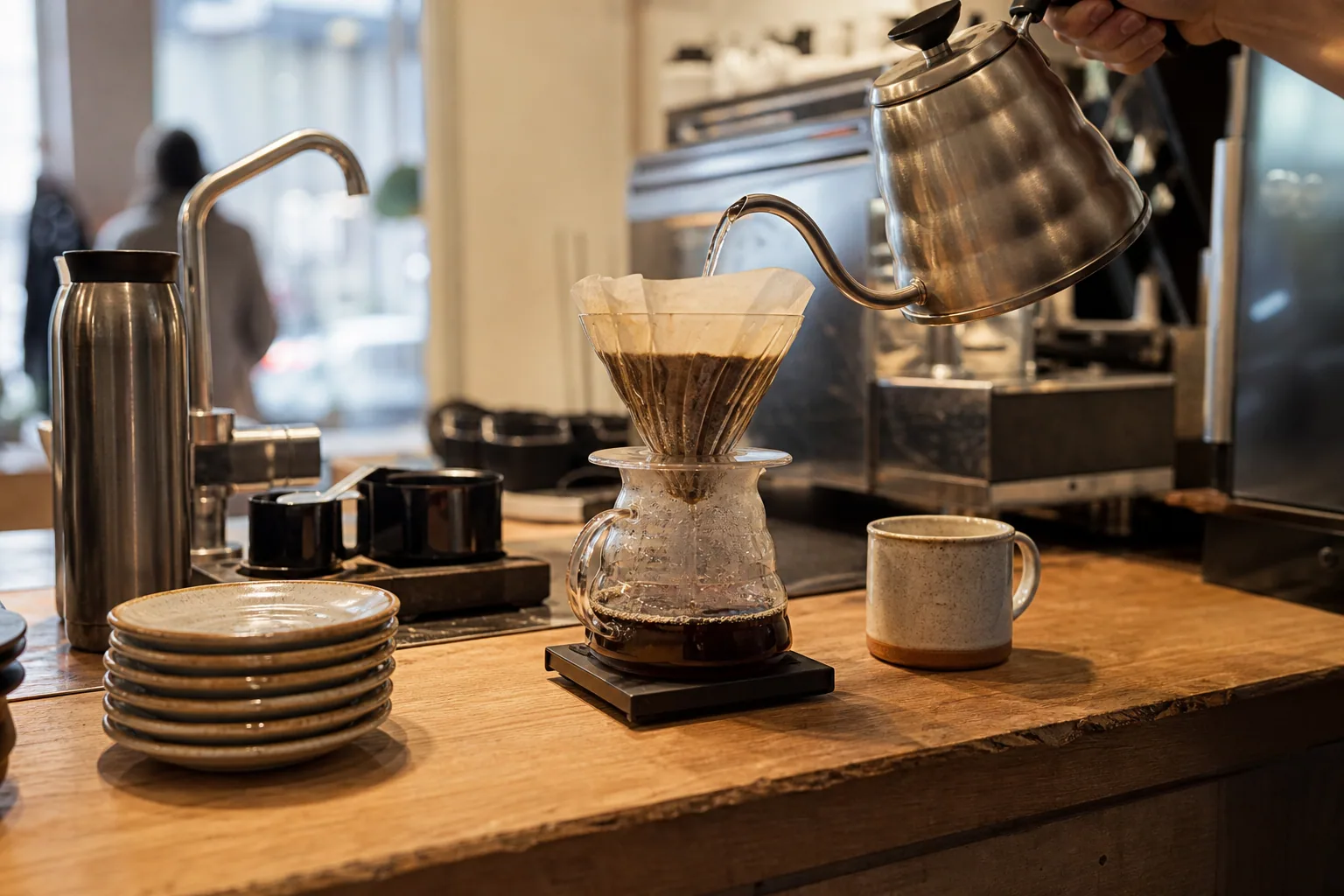 Gæster på Cafe ReCoffee nyder specialty-kaffe