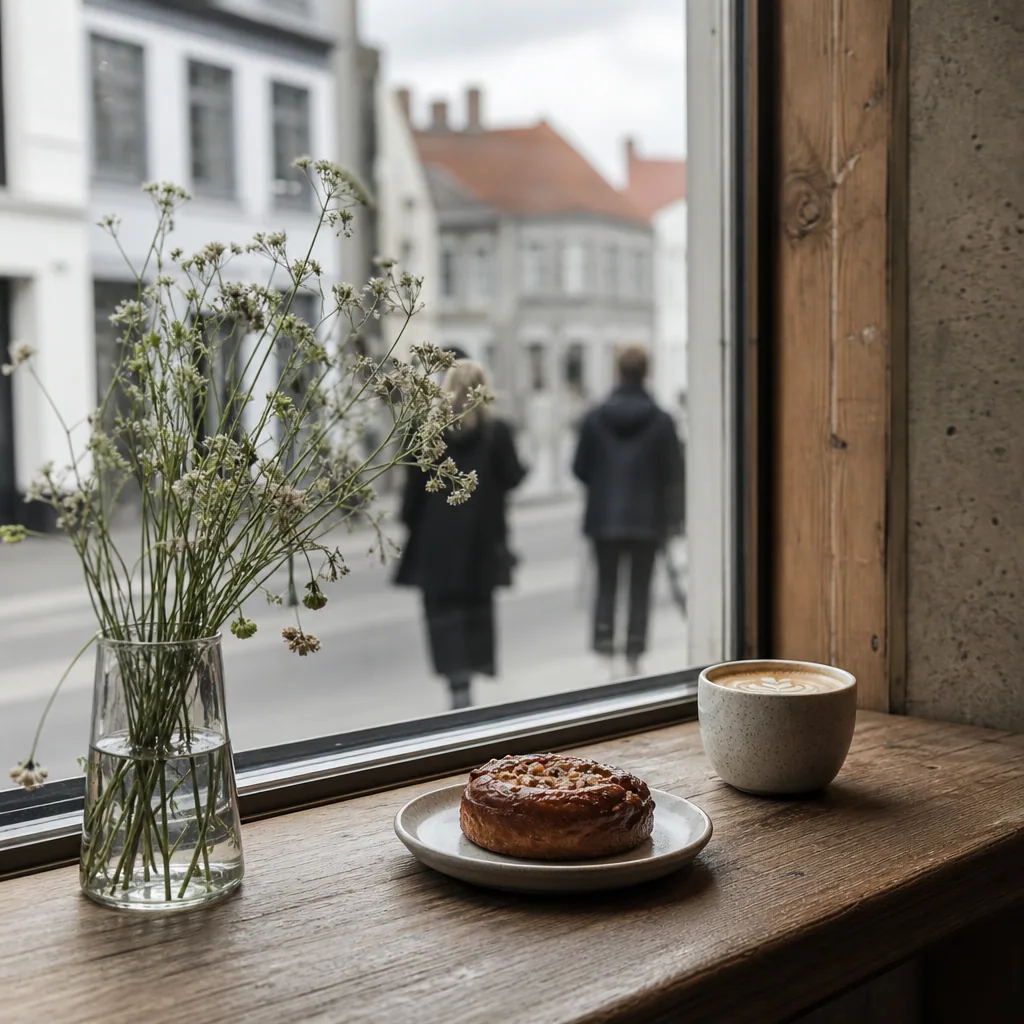Gæster som nyder kaffe og kage