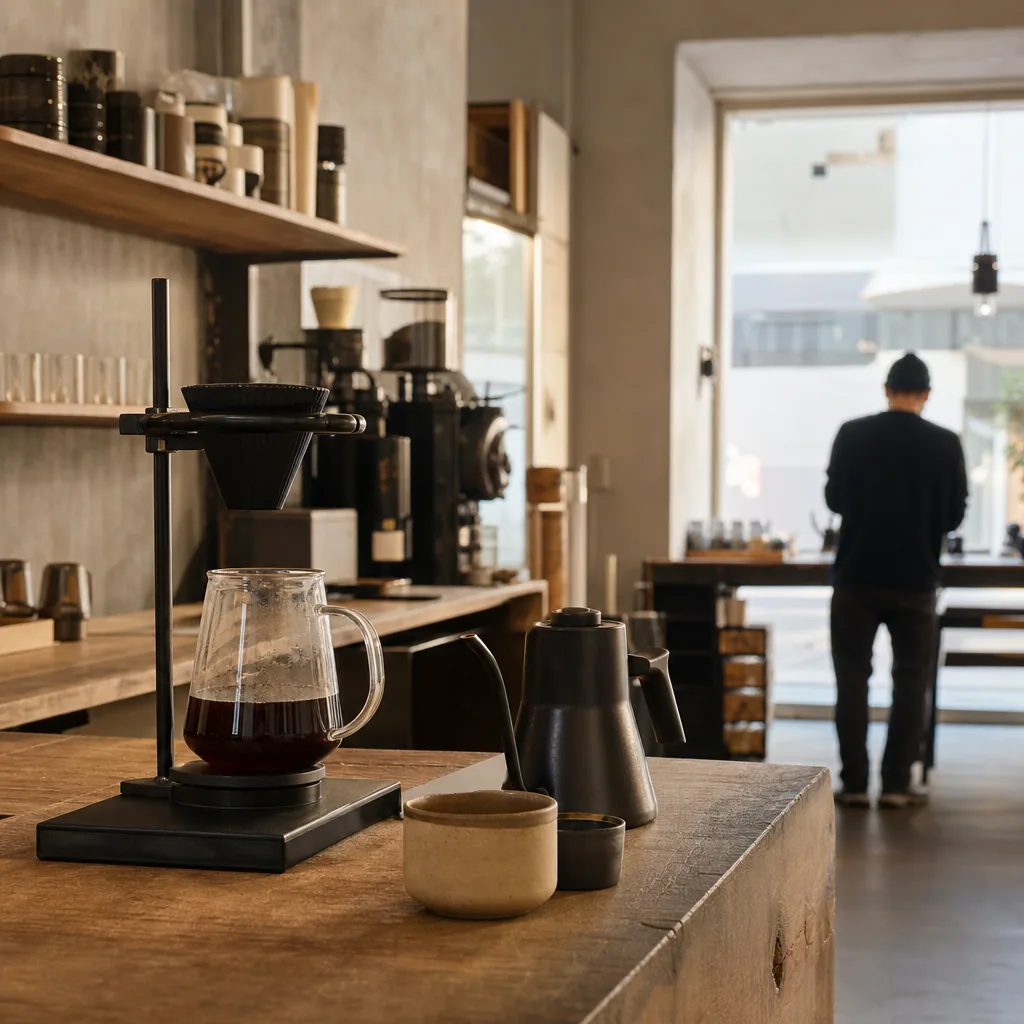 Kaffevaerk siddeområde med gæster