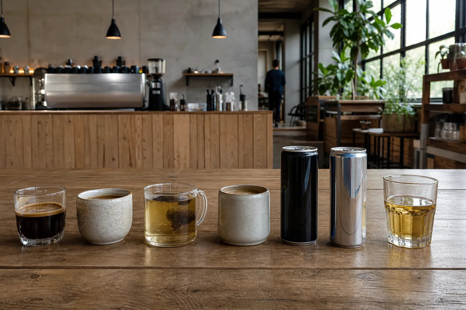 Koffein i kaffe, te, monster og energidrikke: Sammenligning