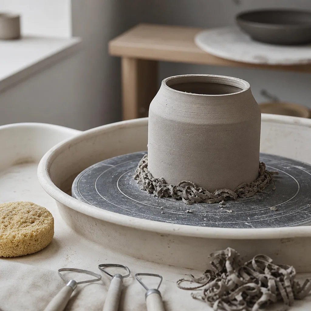 Håndformning af keramik i LJ Design Studios værksted på Mors
