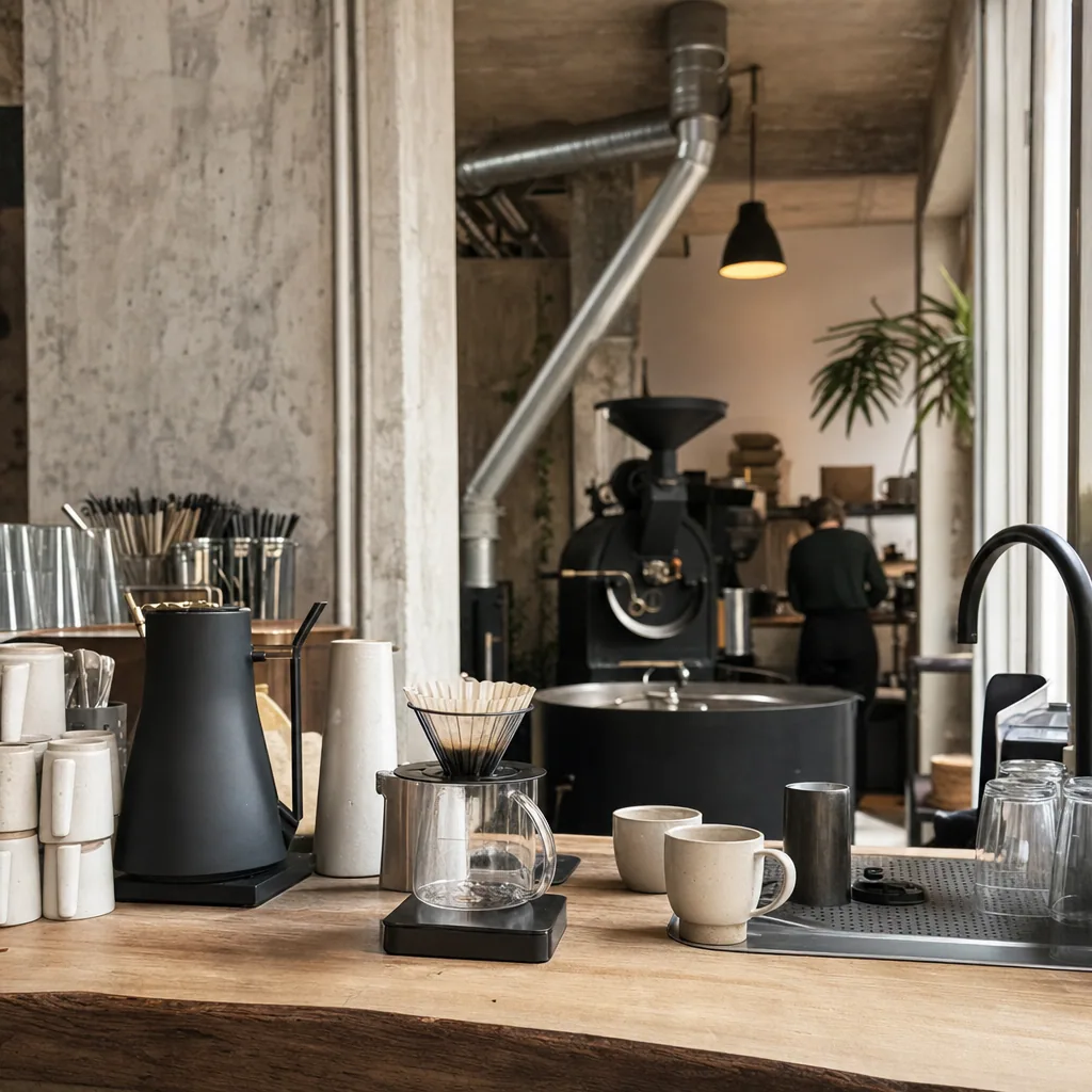 En barista der tilbereder en espresso