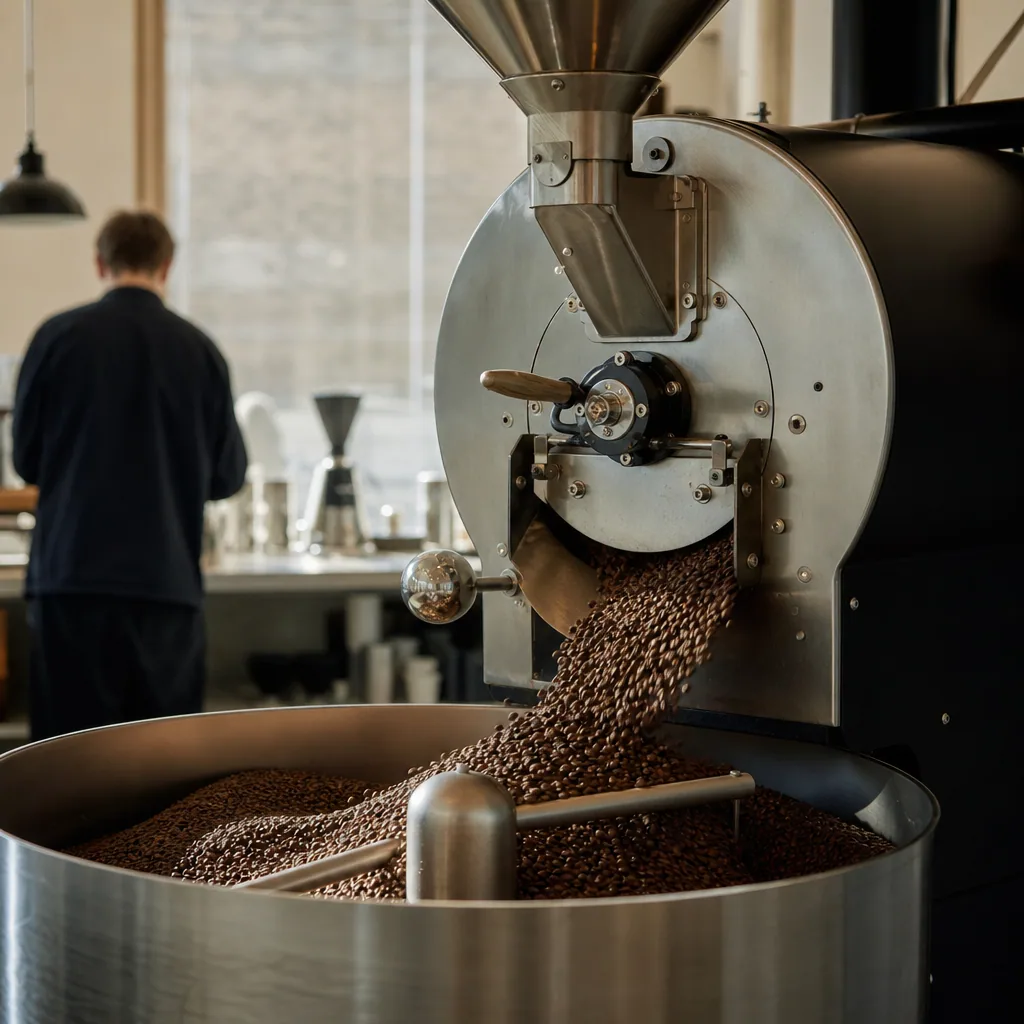 Barista ved April Coffee laver pour over