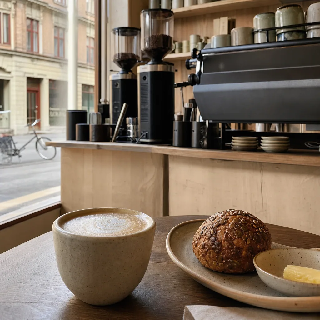 Menubord med dagens kaffe-valg