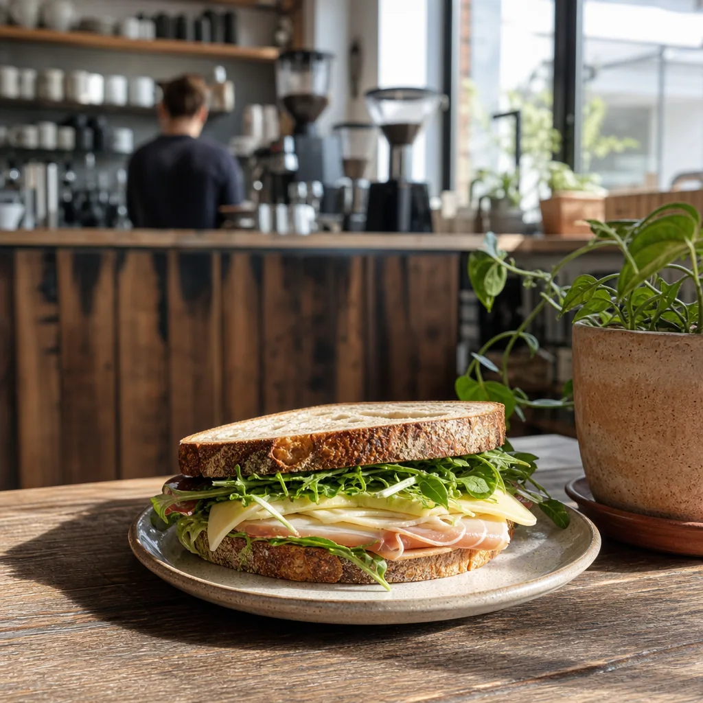 Håndlavede sandwich på mørkt brød