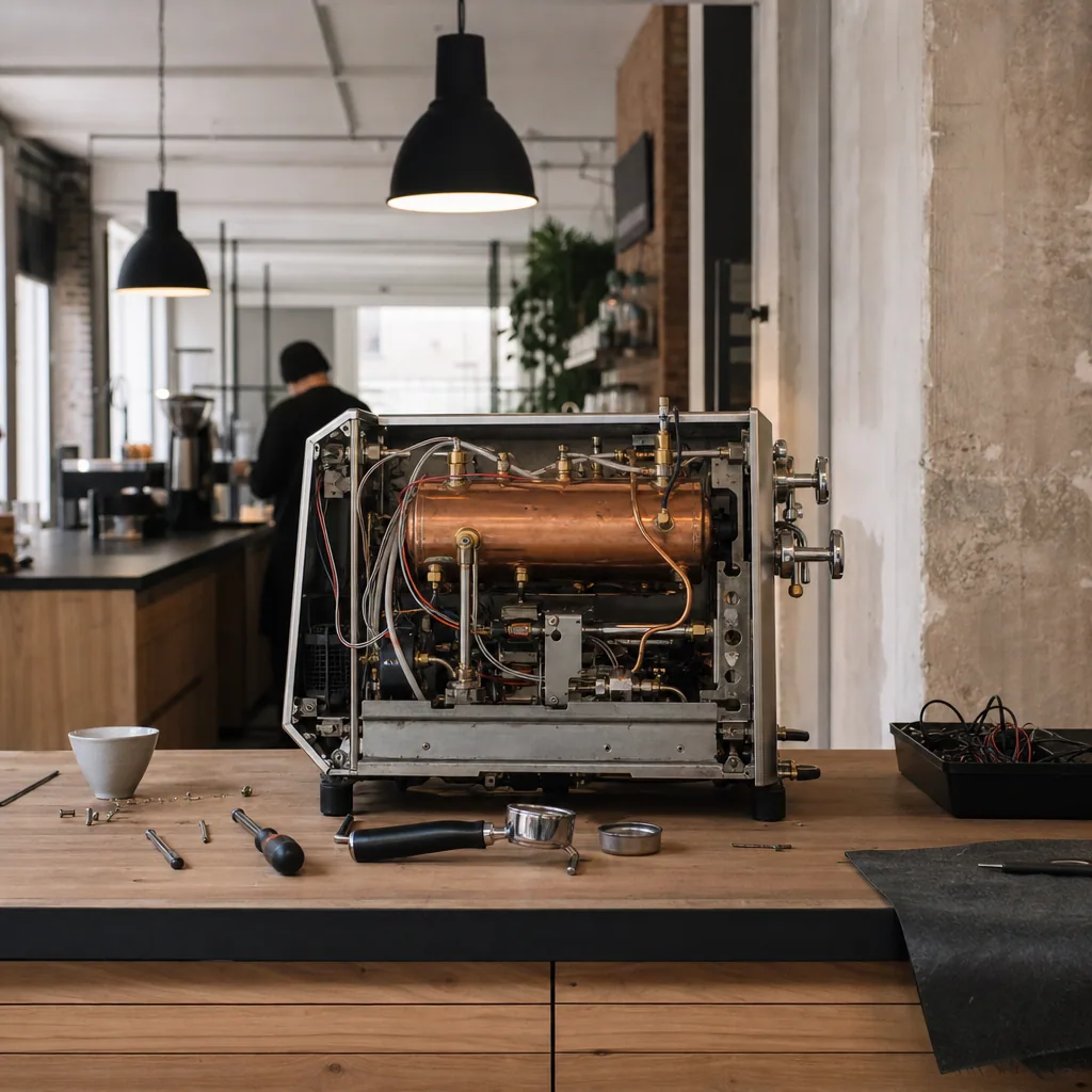 Espressomaskiner under reparation