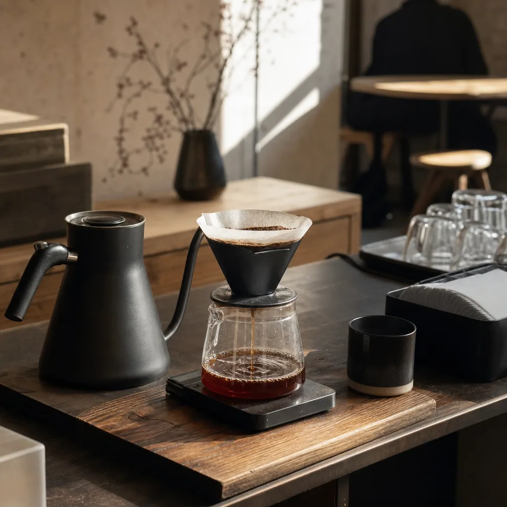 Varm og kunstnerisk interiør på Analog Kaffebar