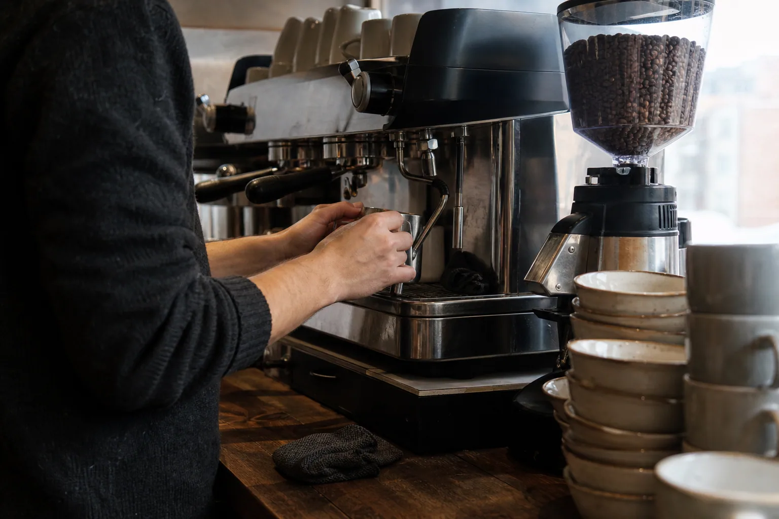 Specialty-kaffe servet med omhu