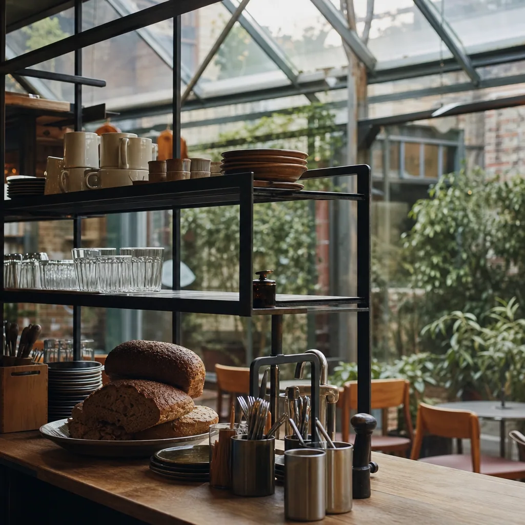 Toast og kage servet ved siden af kaffe