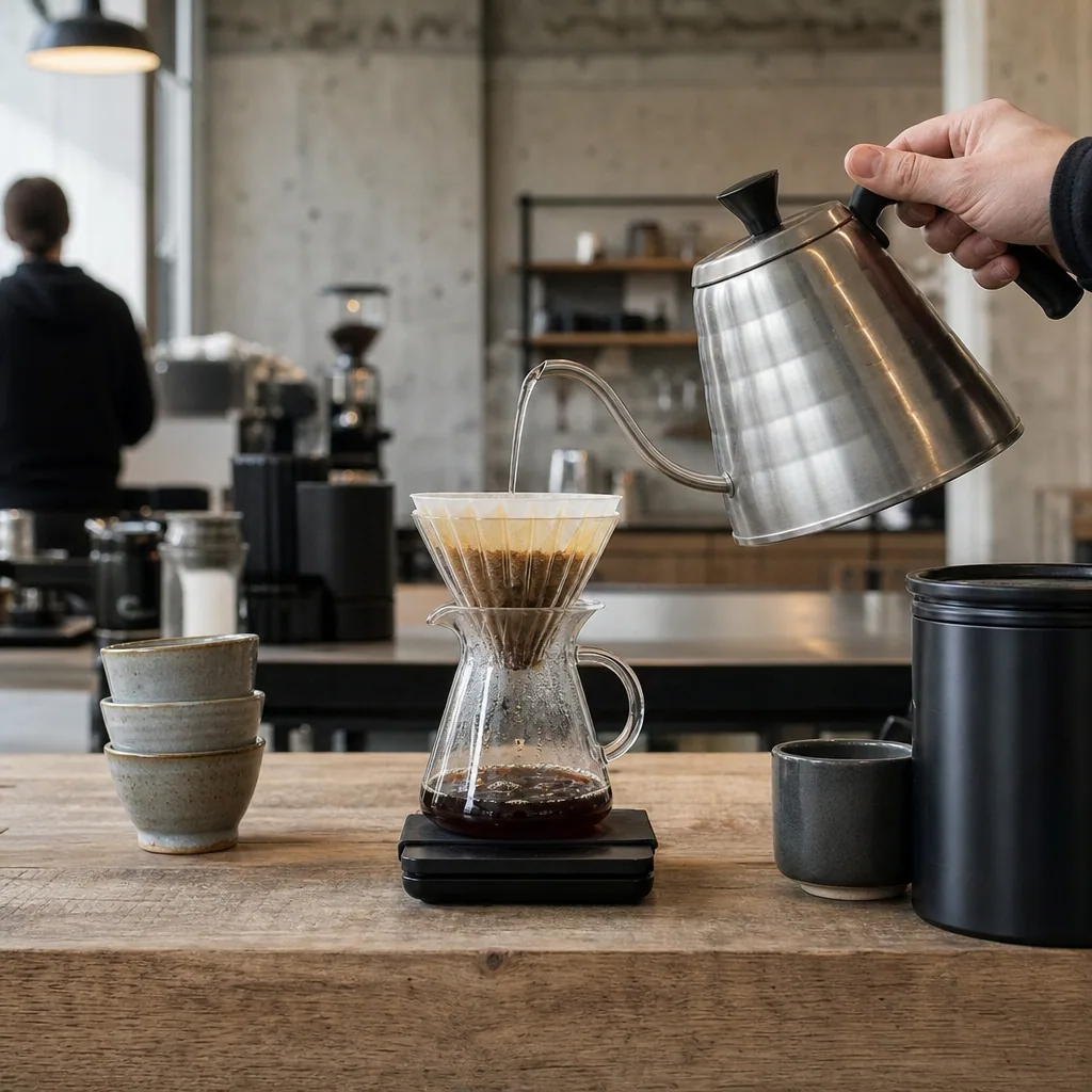 Barista laver espresso på Nordic Roasting Co