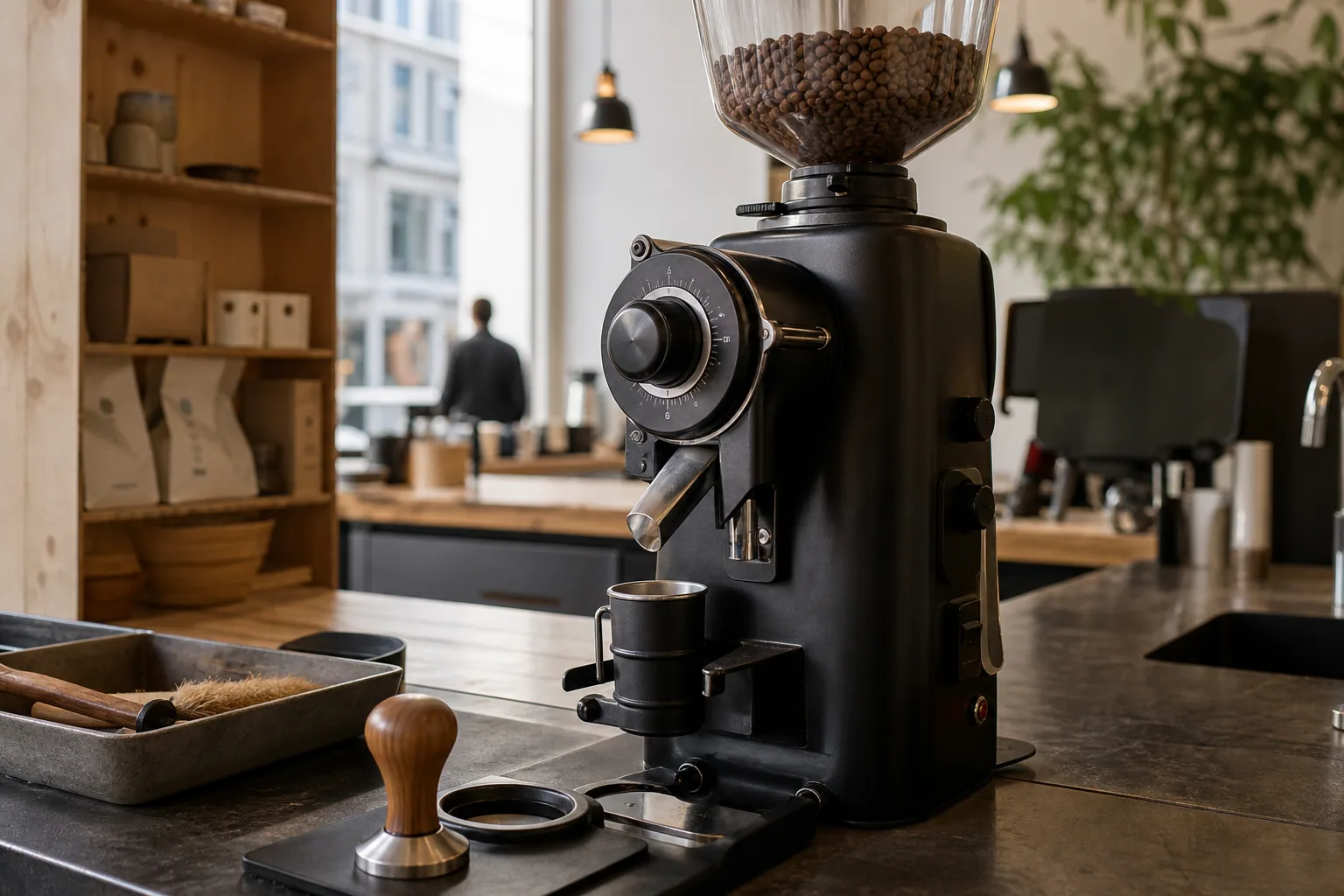 Stemning og Indretning: En Hybrid Kaffebar-Butik