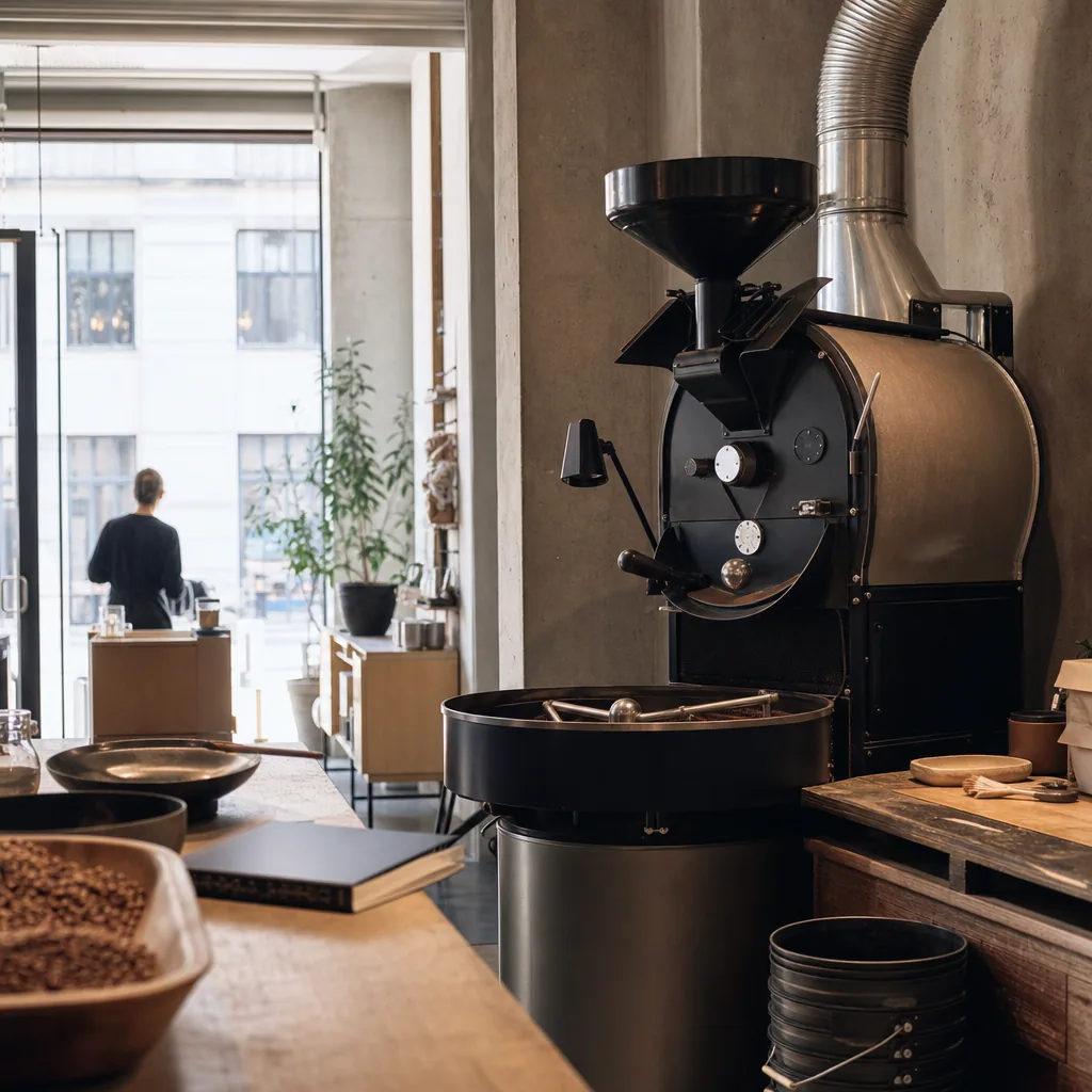 Tresken med barista'erne ved arbejde