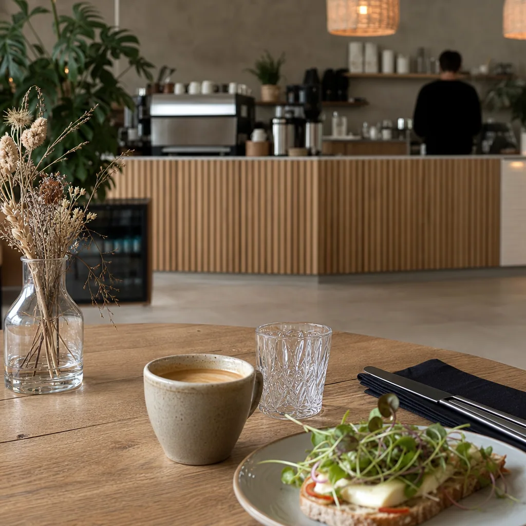 Gæster som sidder og nyder kaffe