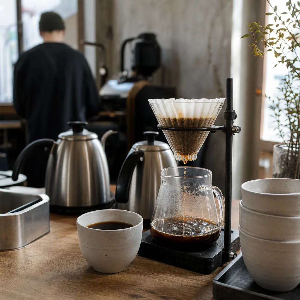 Gæster nyder kaffe i venlig atmosfære