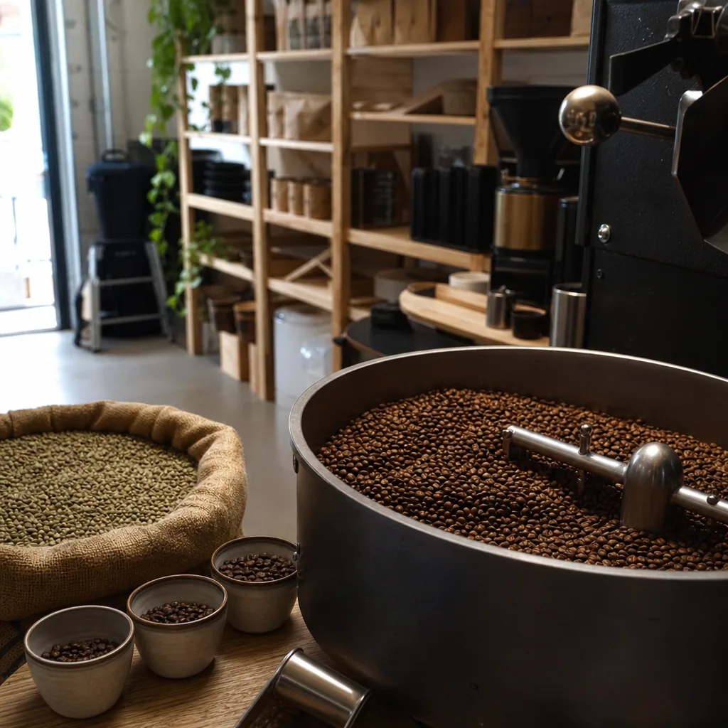 Kaffe-risteri i gang hos EverBean med synligt udstyr